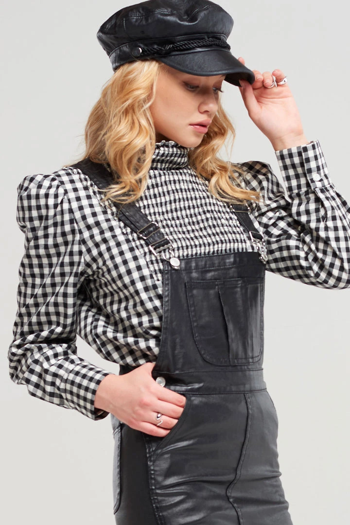 STORETS SALE Taylor High Neck Gingham Blouse CLOTHING