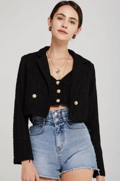 STORETS CLOTHING Hadley Boucle Crop Top And Jacket Set