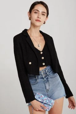STORETS CLOTHING Hadley Boucle Crop Top And Jacket Set