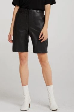 STORETS CLOTHING Rachel Pleather Biker Shorts