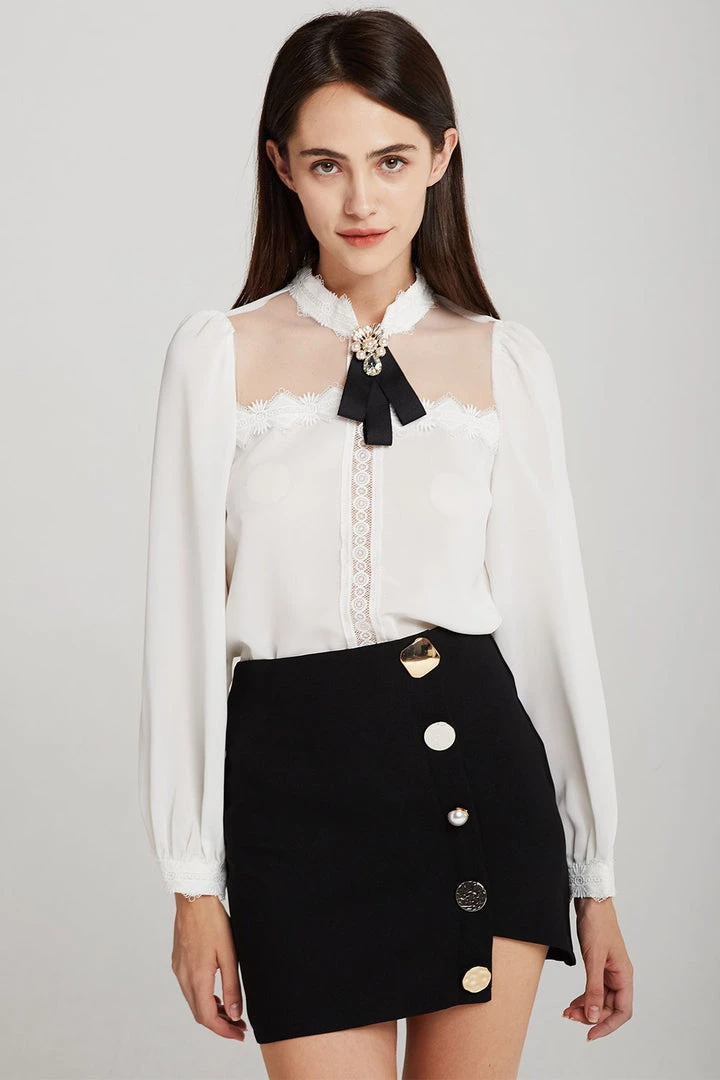 STORETS CLOTHING Mya Jewel Button Skirt