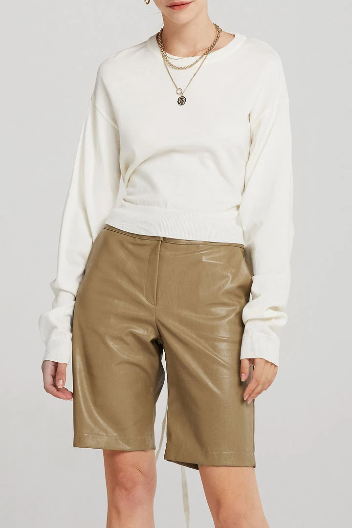 STORETS CLOTHING Rachel Pleather Biker Shorts