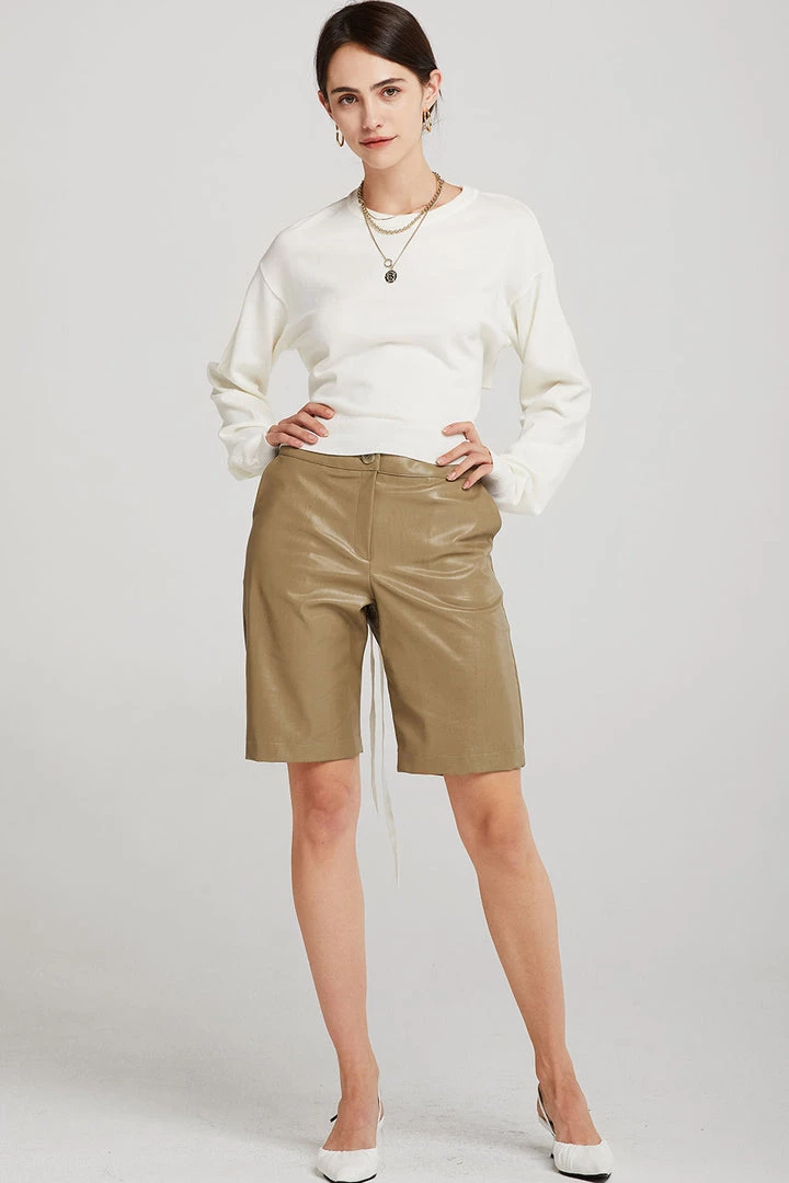 STORETS CLOTHING Rachel Pleather Biker Shorts