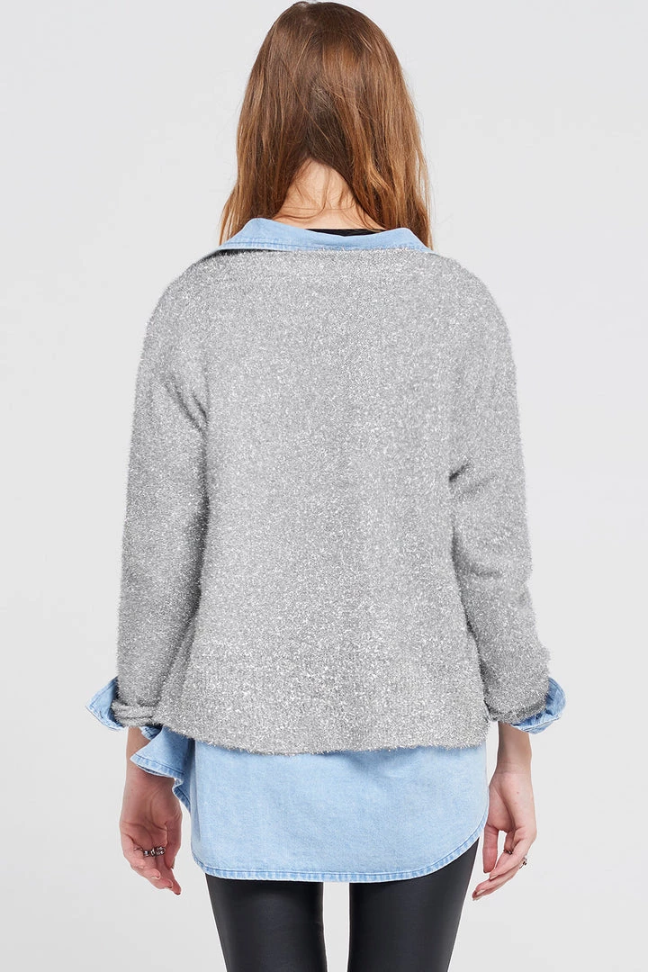 STORETS SALE CLOTHING Ginny Shiny 2 Way Cardigan