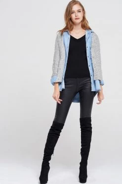 STORETS SALE CLOTHING Ginny Shiny 2 Way Cardigan