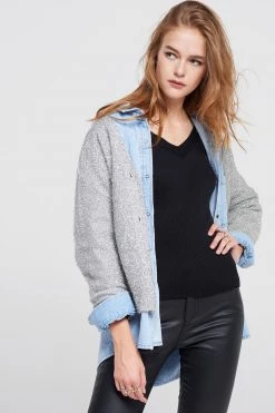 STORETS SALE CLOTHING Ginny Shiny 2 Way Cardigan