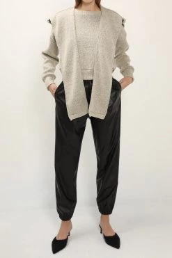 STORETS Taylor Mottled Knit Top And Shawl Set CLOTHING