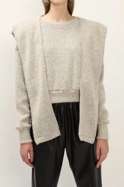 STORETS Taylor Mottled Knit Top And Shawl Set CLOTHING