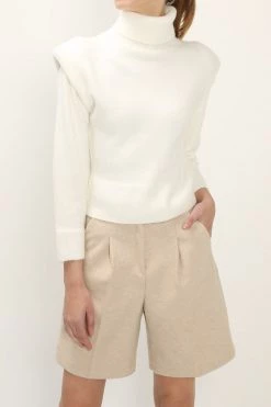 STORETS SALE CLOTHING Aubrie Padded Shoulder Knit Top