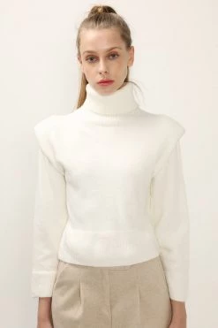 STORETS SALE CLOTHING Aubrie Padded Shoulder Knit Top