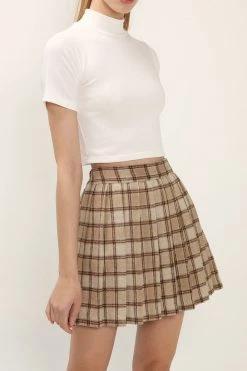 STORETS Ava Fuzzy Plaid Tennis Skort CLOTHING