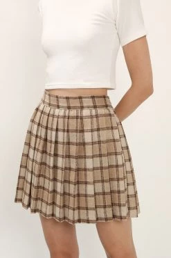 STORETS Ava Fuzzy Plaid Tennis Skort CLOTHING