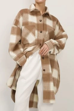 STORETS Ada Oversized Plaid Shirt Jacket