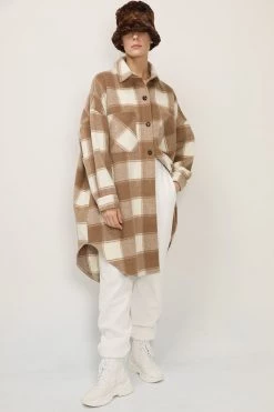 STORETS Ada Oversized Plaid Shirt Jacket