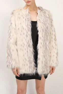 STORETS Demi Printed Shaggy Faux Fur Coat