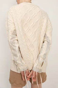 STORETS Kathy Shirt Combo Knit Pullover CLOTHING