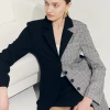 STORETS Sustainable OUTERWEARS Re:born Bea Check Color Block Blazer