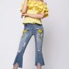 STORETS SALE Hailey Flower Embroidery Jeans CLOTHING