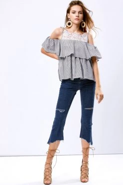STORETS SALE Emmy Unbalanced Cut Out Jeans