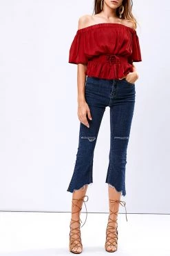 STORETS SALE Emmy Unbalanced Cut Out Jeans