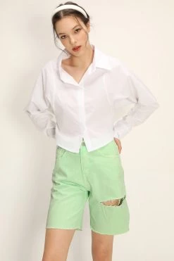 STORETS CLOTHING Karlee Slash Color Denim Shorts