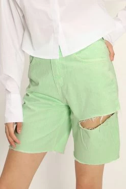 STORETS Karlee Slash Color Denim Shorts CLOTHING