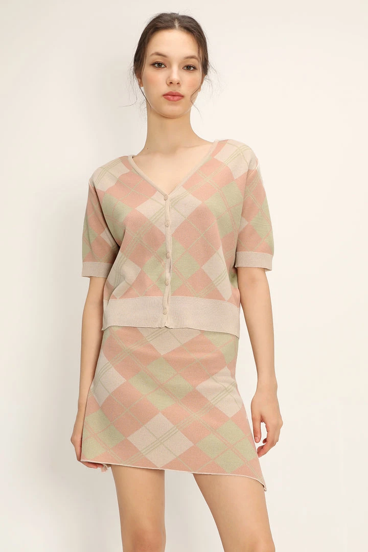 STORETS Giana Argyle Knit Cardigan CLOTHING