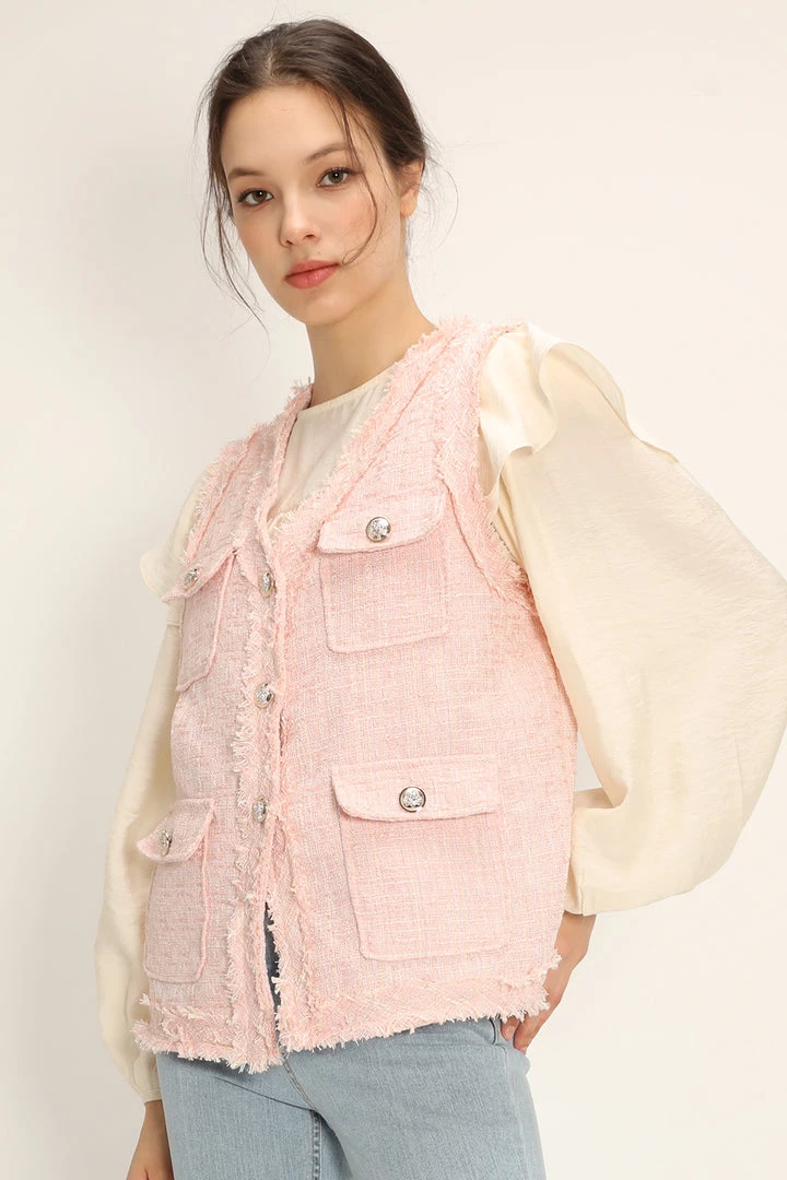 STORETS Rosalee Tweed Sleeveless Jacket