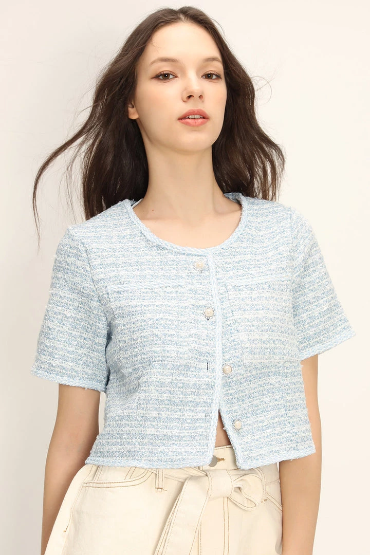 STORETS Florence Jewel Button Tweed Jacket