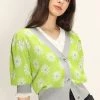 STORETS Kathleen Floral Puffed Cardigan CLOTHING