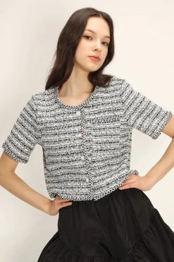 STORETS Florence Jewel Button Tweed Jacket CLOTHING