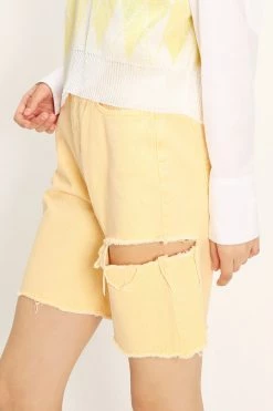 STORETS Karlee Slash Color Denim Shorts CLOTHING