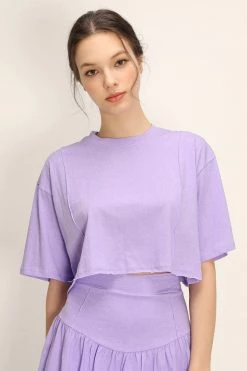STORETS Hailee Raw Edge Crop T-shirt CLOTHING