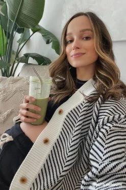 STORETS Influencer Danna Herringbone Printed Cardigan