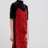 STORETS SALE CLOTHING Olena Side Striped Velvet Dress