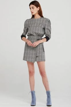 STORETS Cora Plaid Check Wrap Skirt