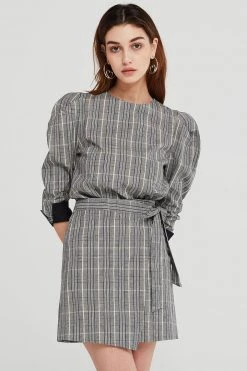 STORETS Cora Plaid Check Wrap Skirt