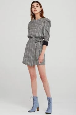 STORETS Cora Plaid Check Wrap Skirt