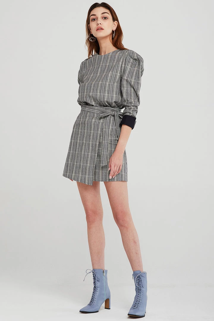 STORETS Cora Plaid Check Wrap Skirt