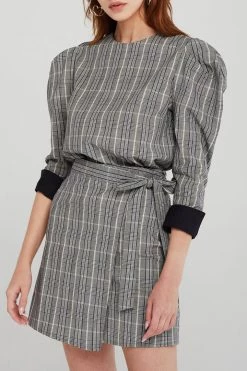 STORETS Cora Plaid Check Wrap Skirt