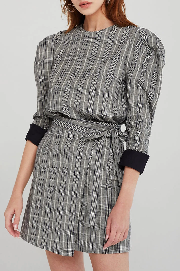 STORETS Cora Plaid Check Wrap Skirt