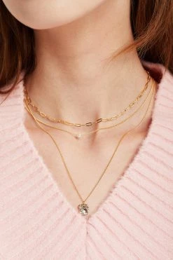 STORETS Multi-Chain Layered Necklace W/Mini Pendant ACCESSORIES