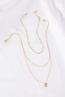 STORETS Multi-Chain Layered Necklace W/Mini Pendant ACCESSORIES