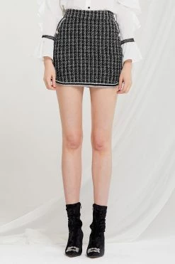 STORETS CLOTHING Annie Embroidered Tweed Skirt