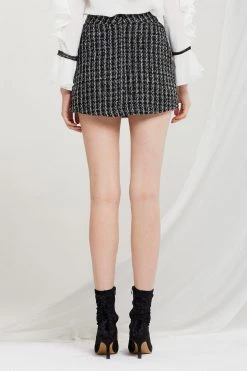 STORETS CLOTHING Annie Embroidered Tweed Skirt