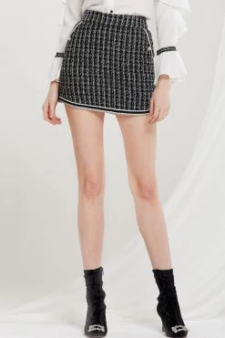 STORETS CLOTHING Annie Embroidered Tweed Skirt