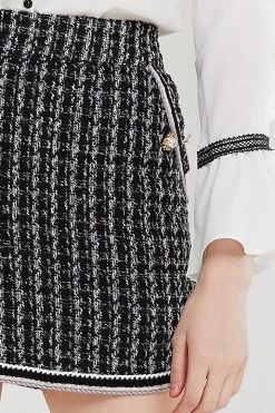 STORETS CLOTHING Annie Embroidered Tweed Skirt