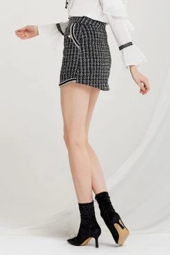 STORETS CLOTHING Annie Embroidered Tweed Skirt