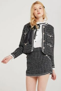 STORETS CLOTHING Annie Embroidered Tweed Skirt