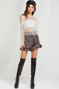 STORETS SALE Kendra Sheer Starry Blouse-2 Colors CLOTHING